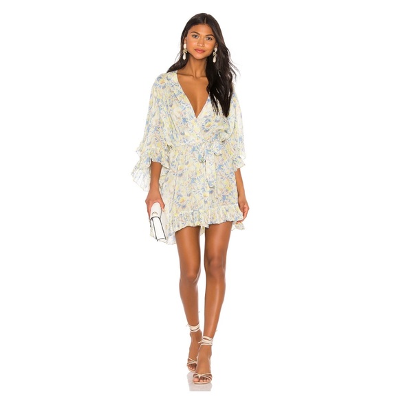Mes Demoiselles Dresses & Skirts - Mes Demoiselles Yellow Floral Mini Dress